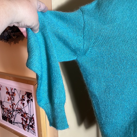 MAX MARA Size Small Oversized Crewneck Turquoise Luxe Mohair Lana Wool $578 NEW - Picture 12 of 16